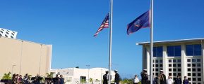 Flag raising ceremony in Guam. Photo courtesy, The Guam Daily Post