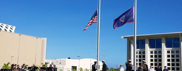 Flag raising ceremony in Guam. Photo courtesy, The Guam Daily Post